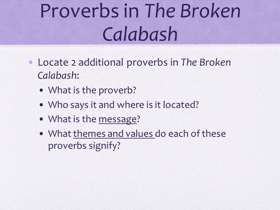 the broken calabash
