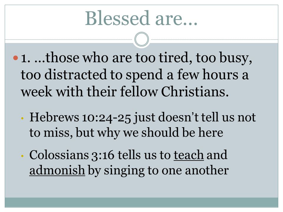Blessed are… 1.