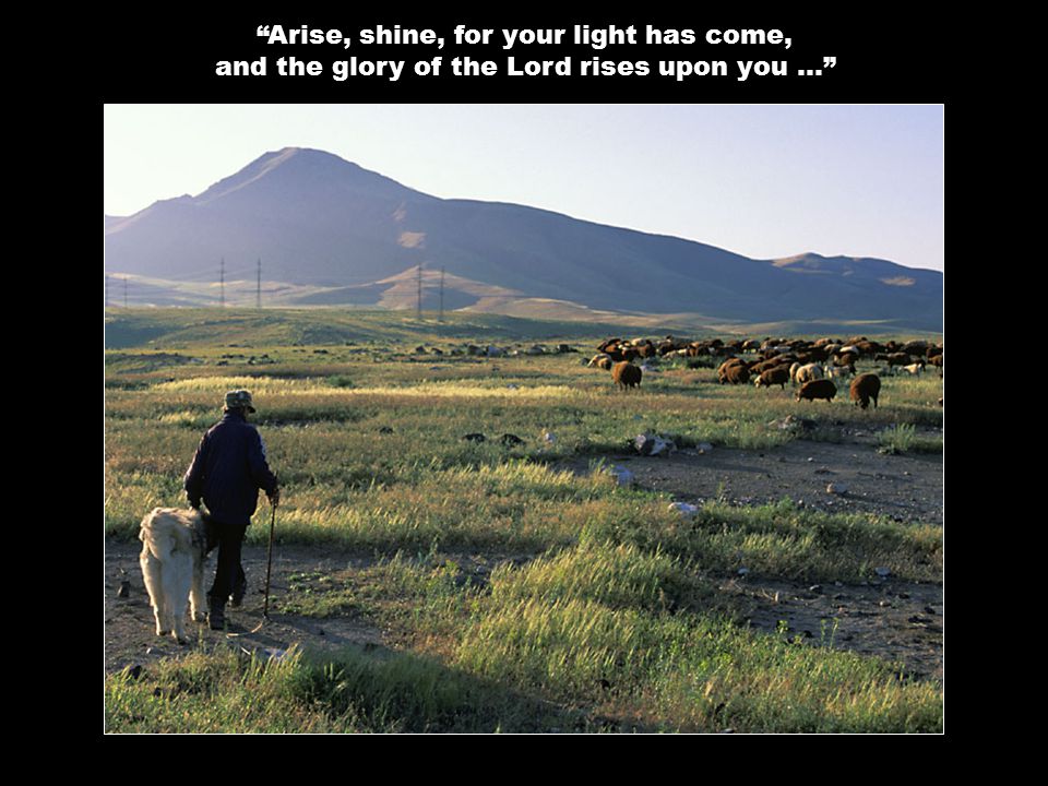 Arise, shine, for your light has come, and the glory of the Lord rises upon you …