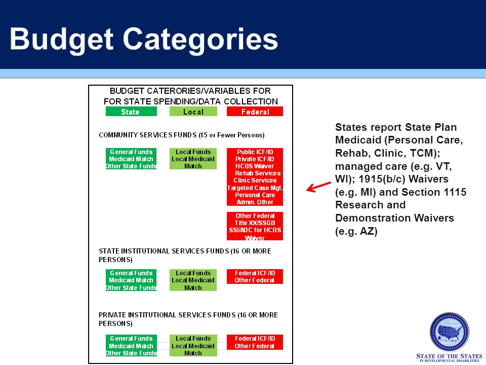 States report State Plan Medicaid (Personal Care, Rehab, Clinic, TCM); managed care (e.g.
