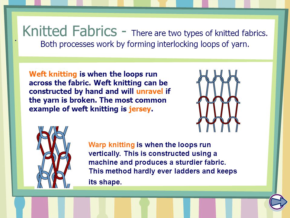 Knitted Fabrics - There are two types of knitted fabrics.