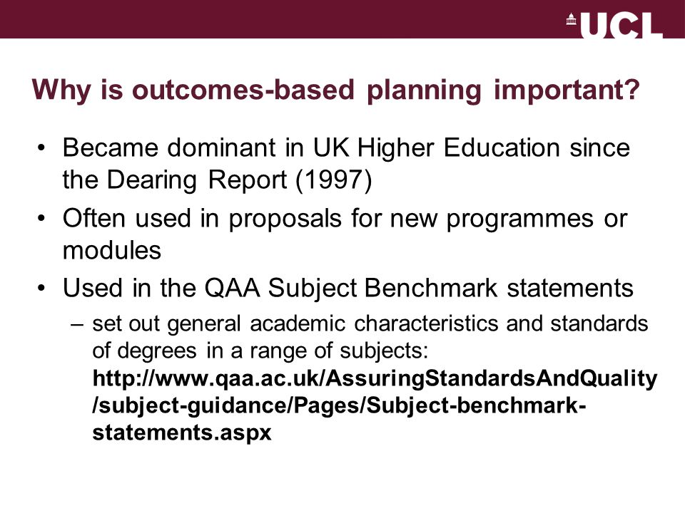 Why is outcomes-based planning important.