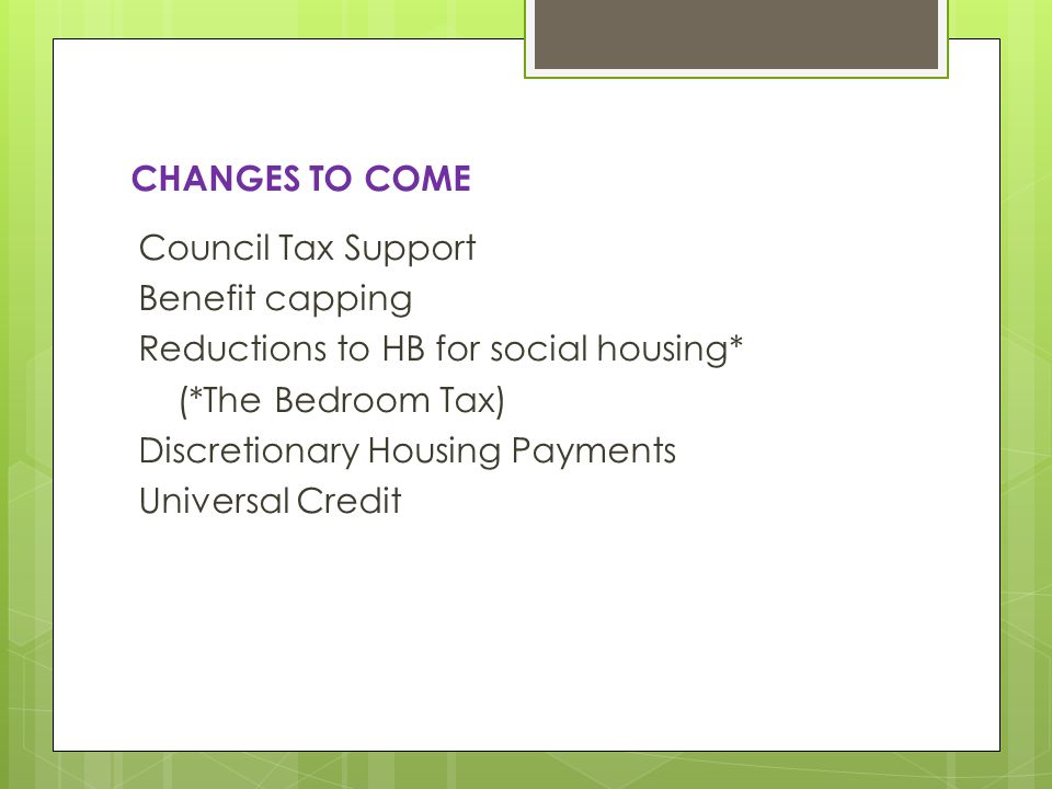 Welfare Reform Changes Karen Wenlock Revenues Benefits