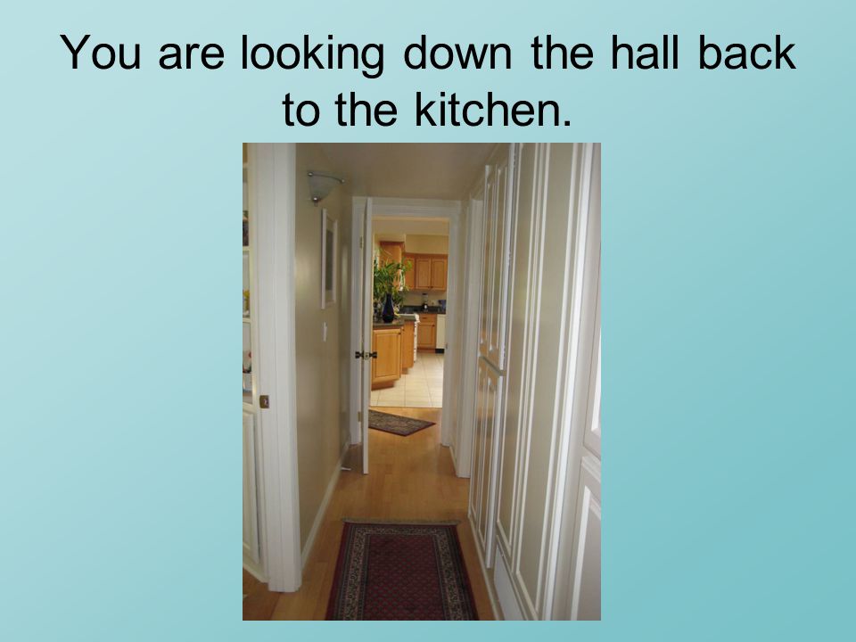 You are looking down the hall back to the kitchen.