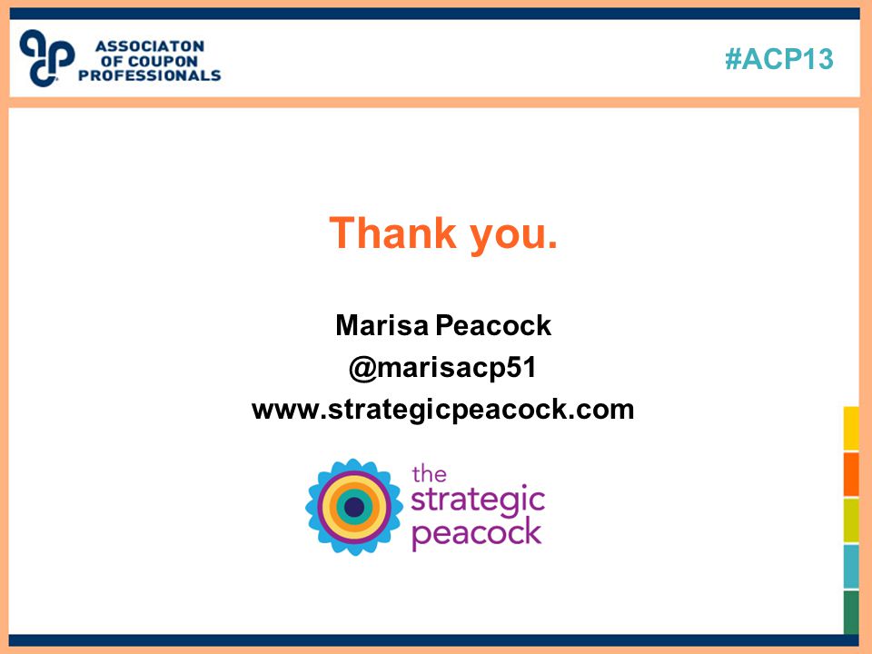 #ACP13 Thank you. Marisa