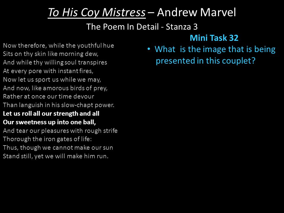 to his coy mistress sparknotes analysis