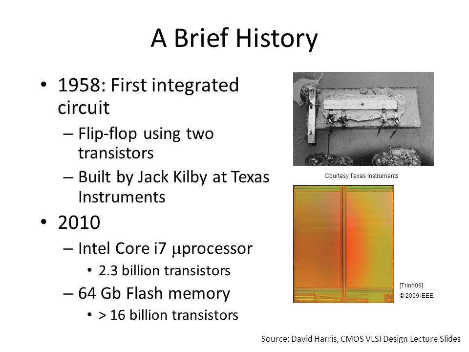 Evolution of Chip Design ECE 111 Spring A Brief History 1958: First integrated circuit – Flip-flop using two transistors – Built by Jack Kilby at. - ppt download