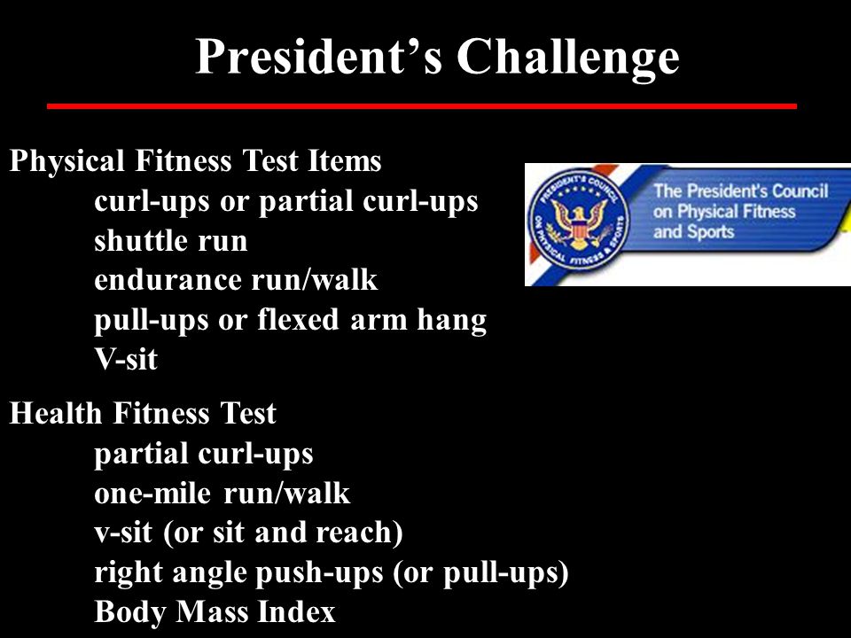 Presidential Fitness Challenge Chart