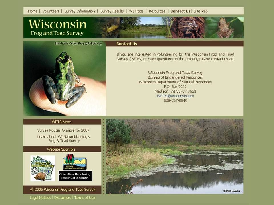 Wisconsin Frog and Toad Survey: Updated Website for Rori Paloski, Tara  Bergeson Wisconsin Department of. - ppt download