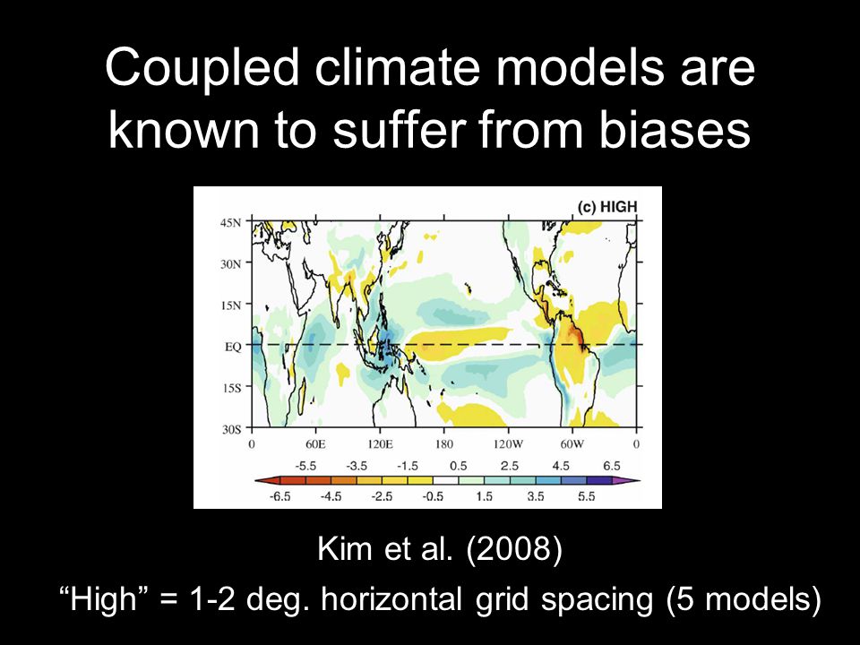 Coupled climate models are known to suffer from biases Kim et al.