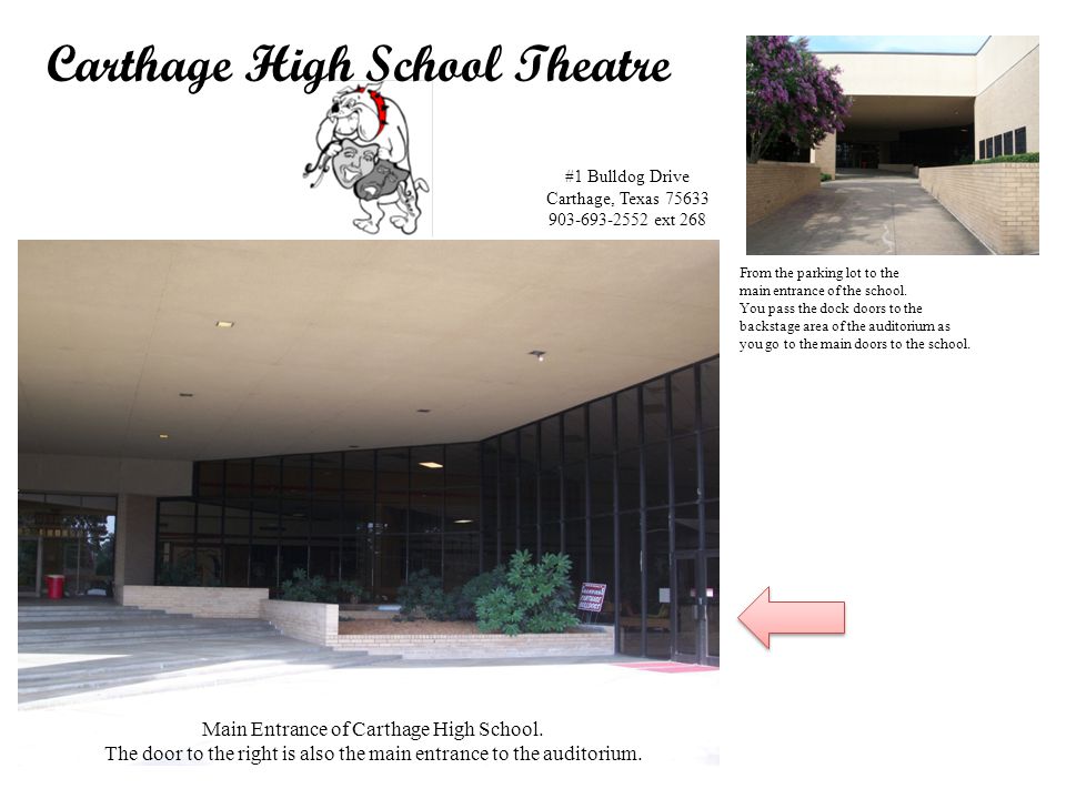 Main Entrance of Carthage High School.