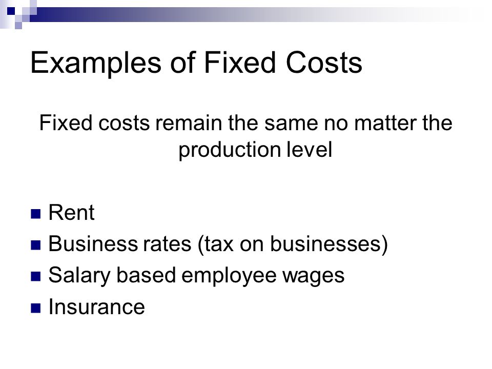 what is an example of a fixed cost