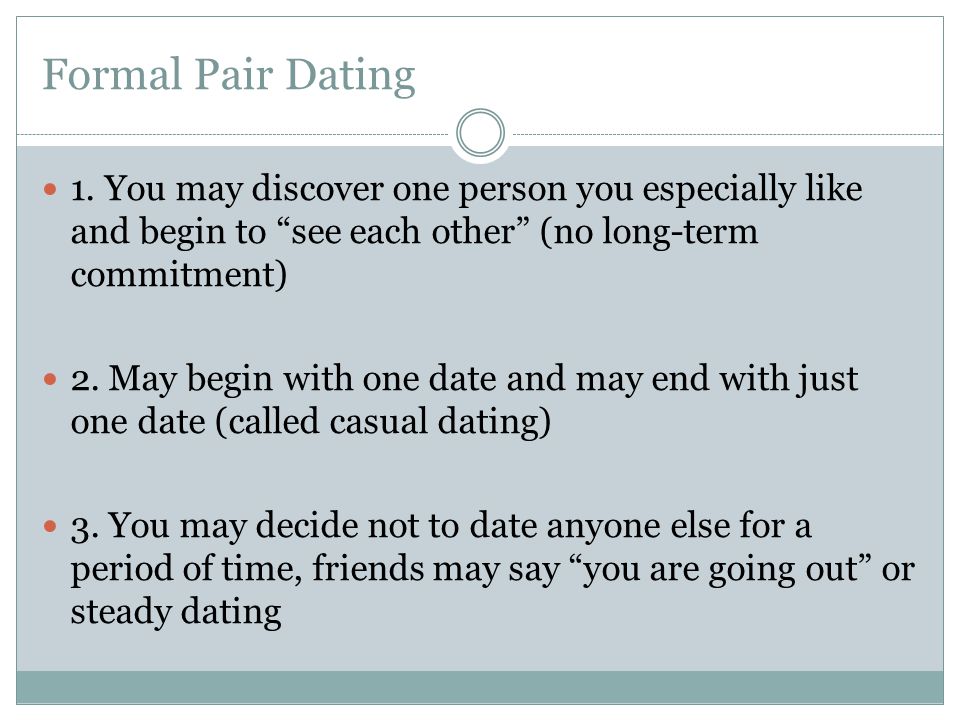 Formal Pair Dating 1.