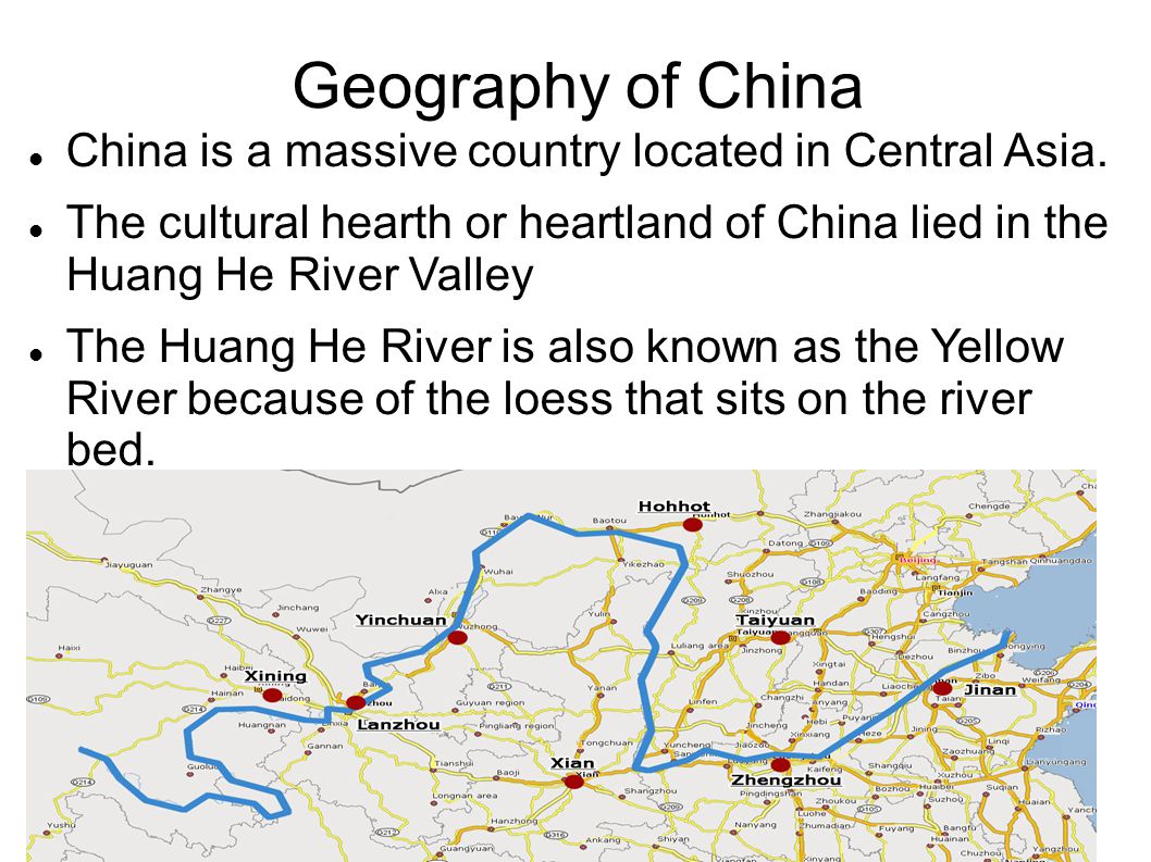 Geography of China China is a massive country located in Central Asia.