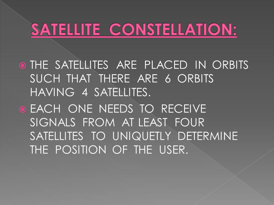 THE SATELLITES ARE PLACED IN ORBITS SUCH THAT THERE ARE 6 ORBITS HAVING 4 SATELLITES.
