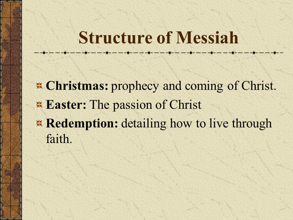Messiah (1742) Premiered in Dublin, Ireland. Composed in 24 days.