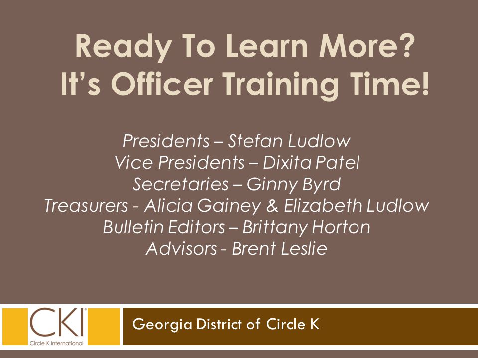 Georgia District of Circle K Ready To Learn More. It’s Officer Training Time.