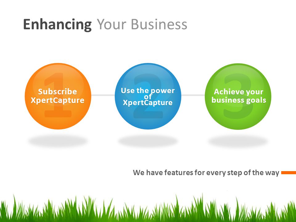 Enhancing Your Business We have features for every step of the way 1 Subscribe XpertCapture 2 Use the power of XpertCapture 3 Achieve your business goals