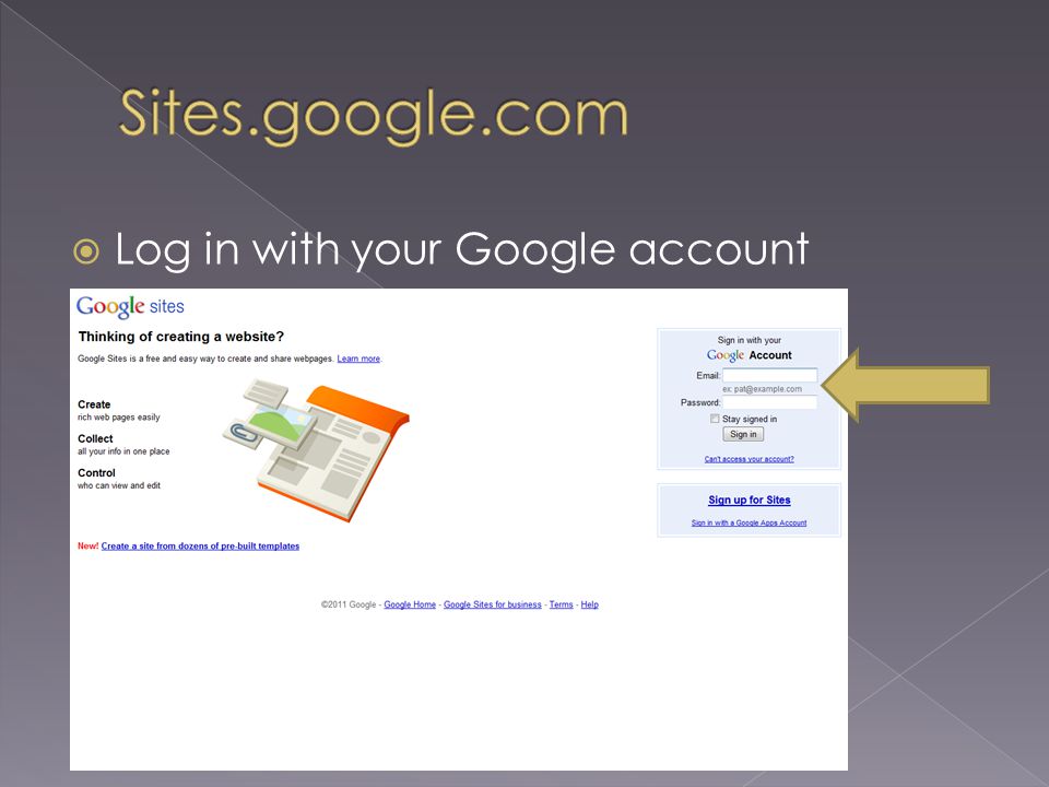  Log in with your Google account