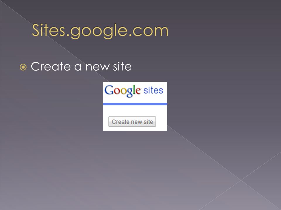  Create a new site