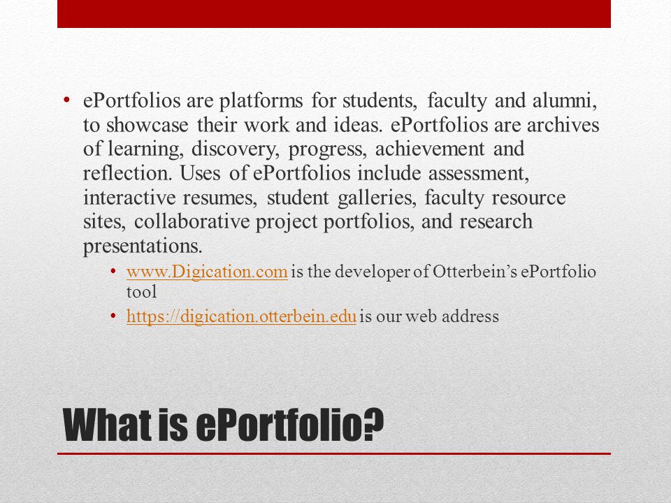 What is ePortfolio.