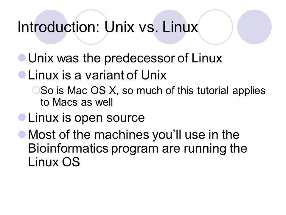 Introduction: Unix vs.