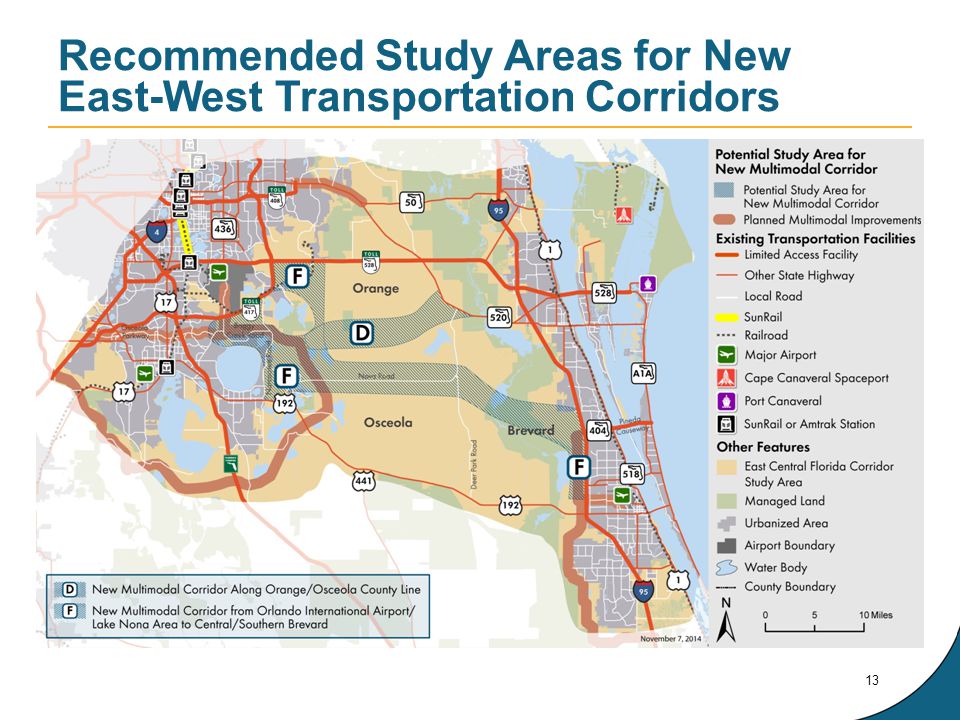Recommended Study Areas for New East-West Transportation Corridors 13