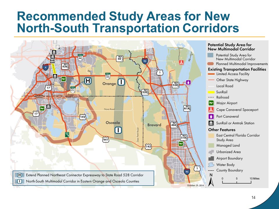 Recommended Study Areas for New North-South Transportation Corridors 14