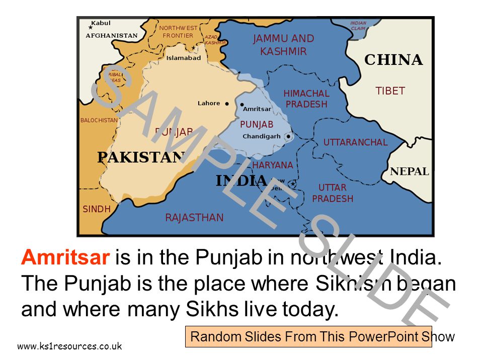 Amritsar is in the Punjab in northwest India.