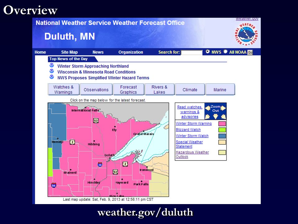 Overview weather.gov/duluth