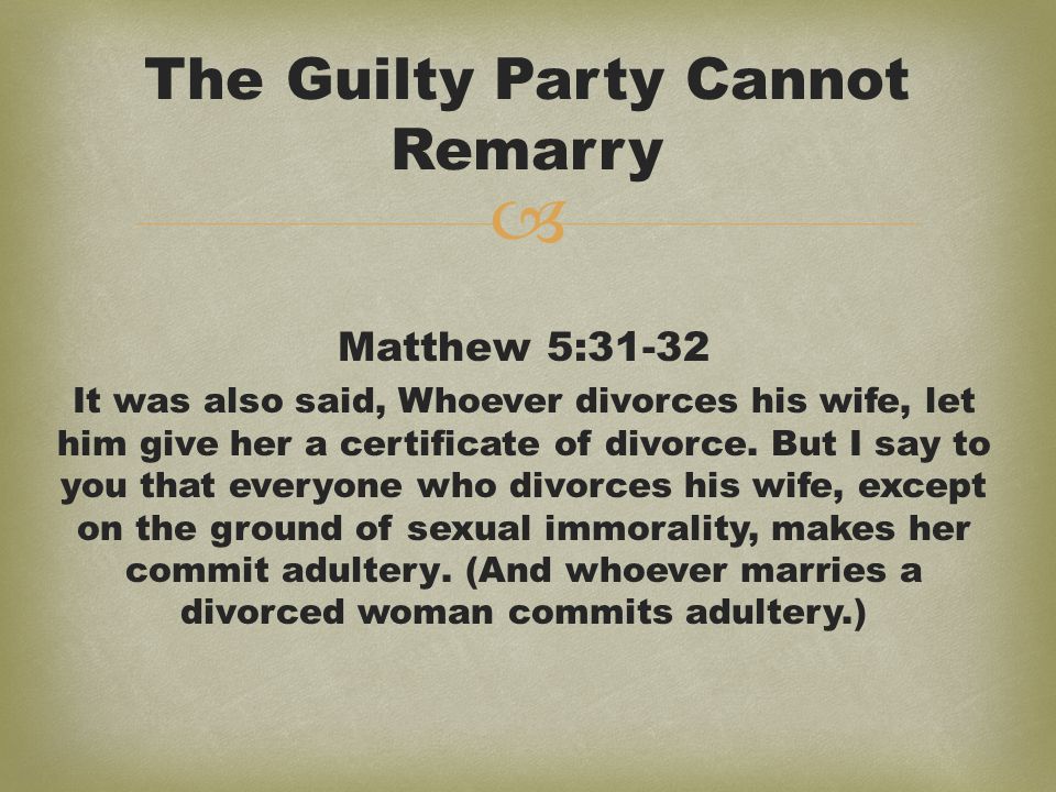 Adultery divorced woman is marrying a How can