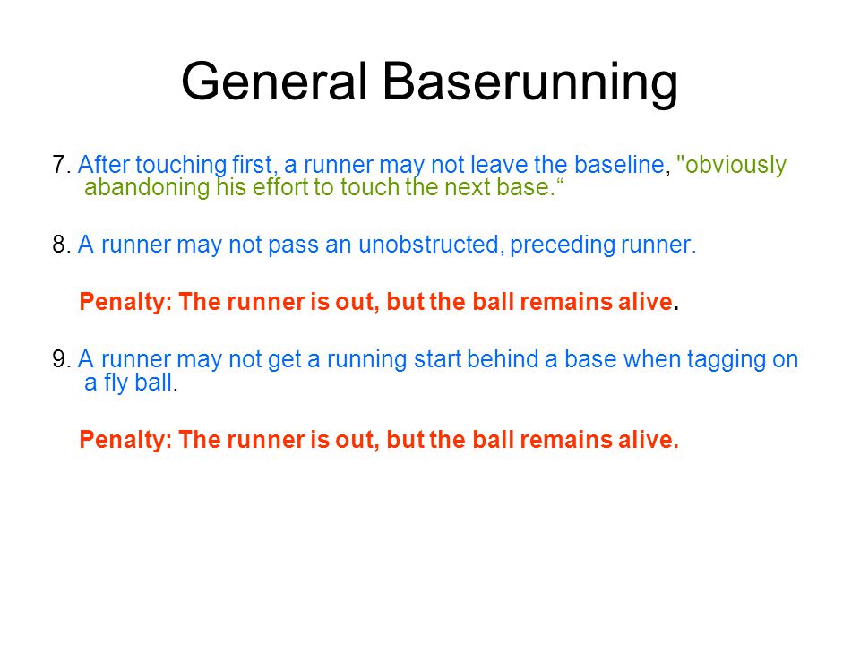 General Baserunning 7.