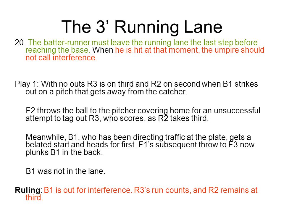 The 3’ Running Lane 20.