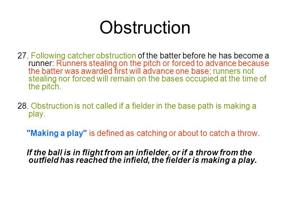 Obstruction 27.