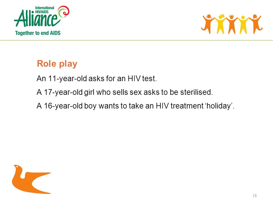 Role play An 11-year-old asks for an HIV test.