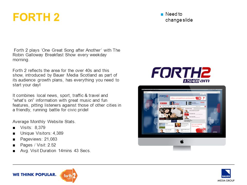 Forth 2 plays ‘One Great Song after Another’ with The Robin Galloway Breakfast Show every weekday morning.