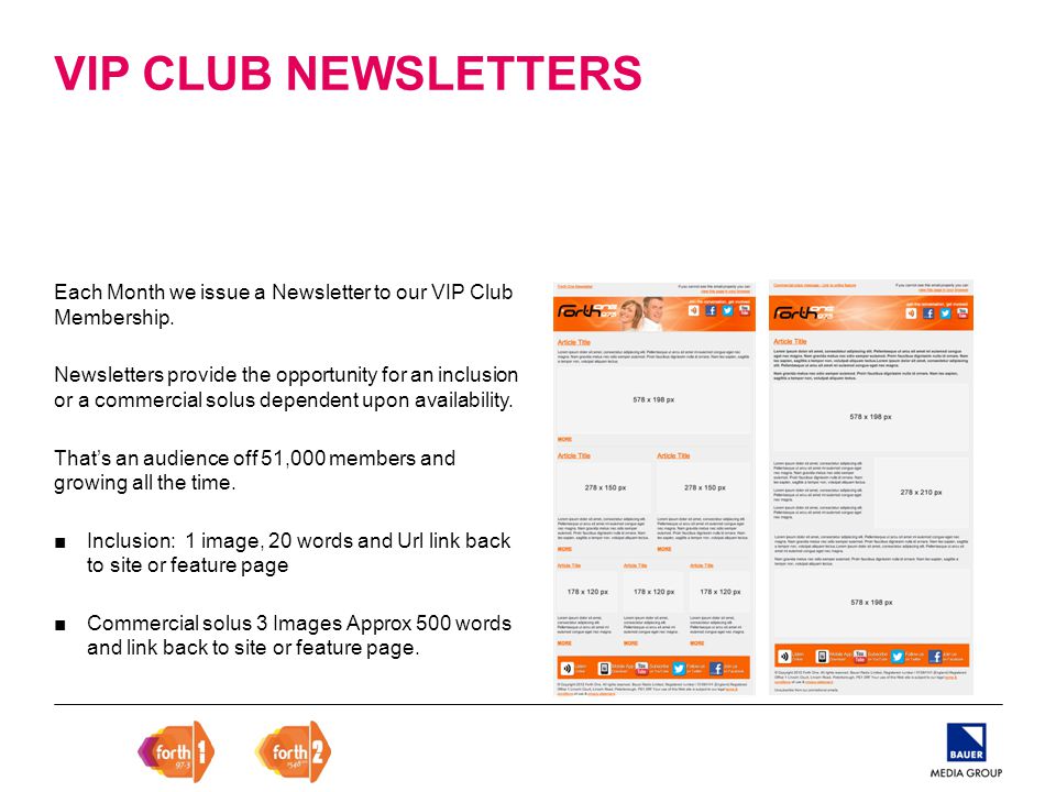 Each Month we issue a Newsletter to our VIP Club Membership.