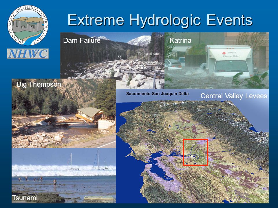 Katrina Tsunami Central Valley Levees Extreme Hydrologic Events Big Thompson Dam Failure