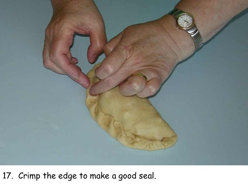 17. Crimp the edge to make a good seal.