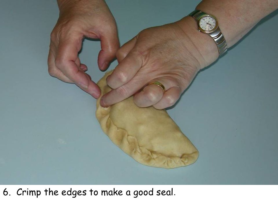 6. Crimp the edges to make a good seal.