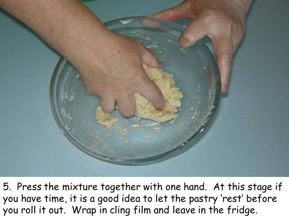 5. Press the mixture together with one hand.