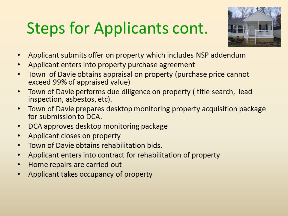 Steps for Applicants cont.