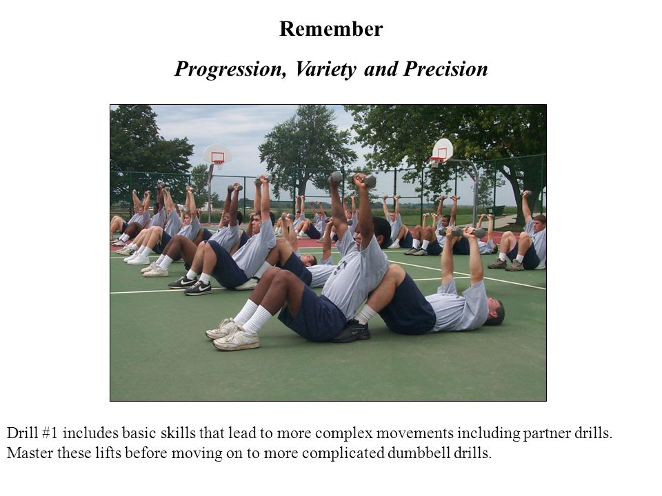 Drill #1 includes basic skills that lead to more complex movements including partner drills.