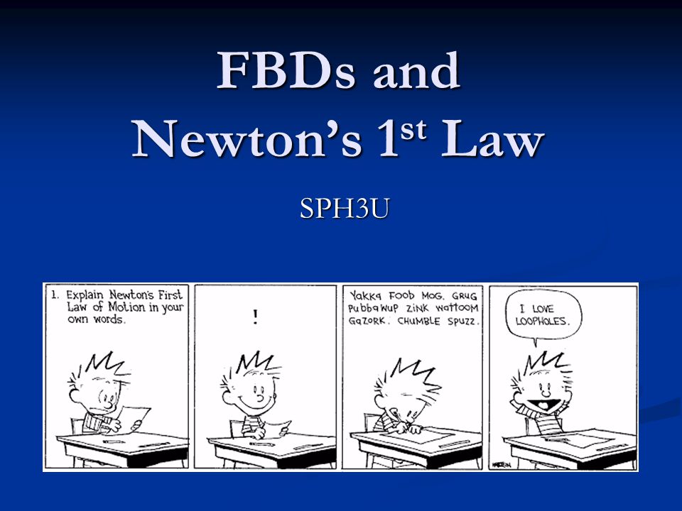 FBDs and Newton’s 1 st Law SPH3U