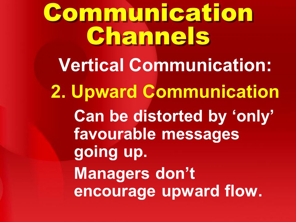 Communication Channels Vertical Communication: 2.