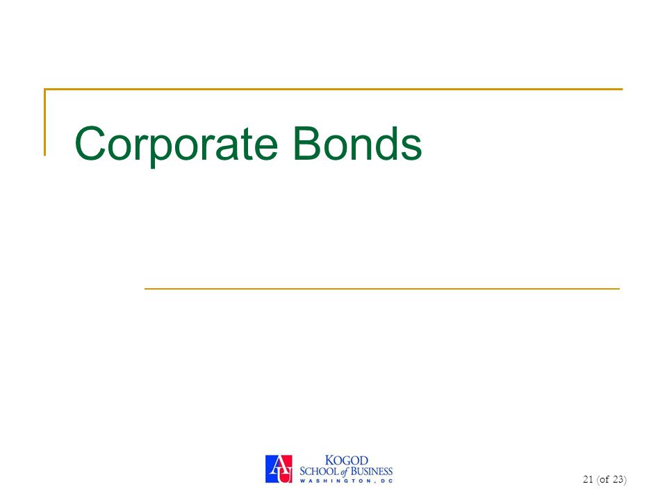 21 (of 23) Corporate Bonds