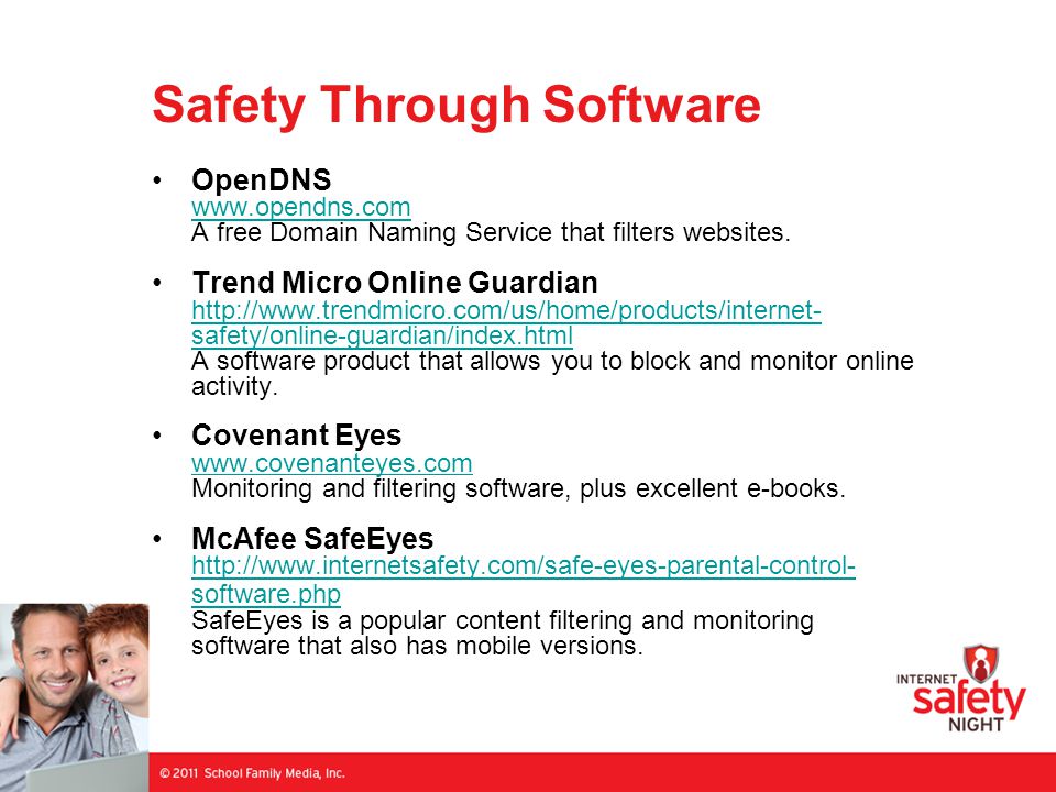 Safety Through Software OpenDNS   A free Domain Naming Service that filters websites.