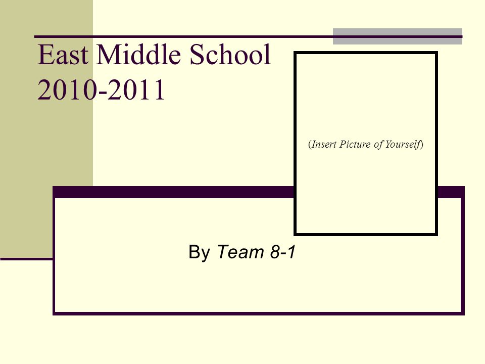 East Middle School By Team 8-1 (Insert Picture of Yourself)