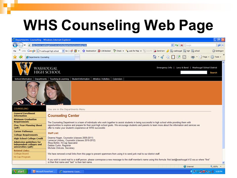 WHS Counseling Web Page