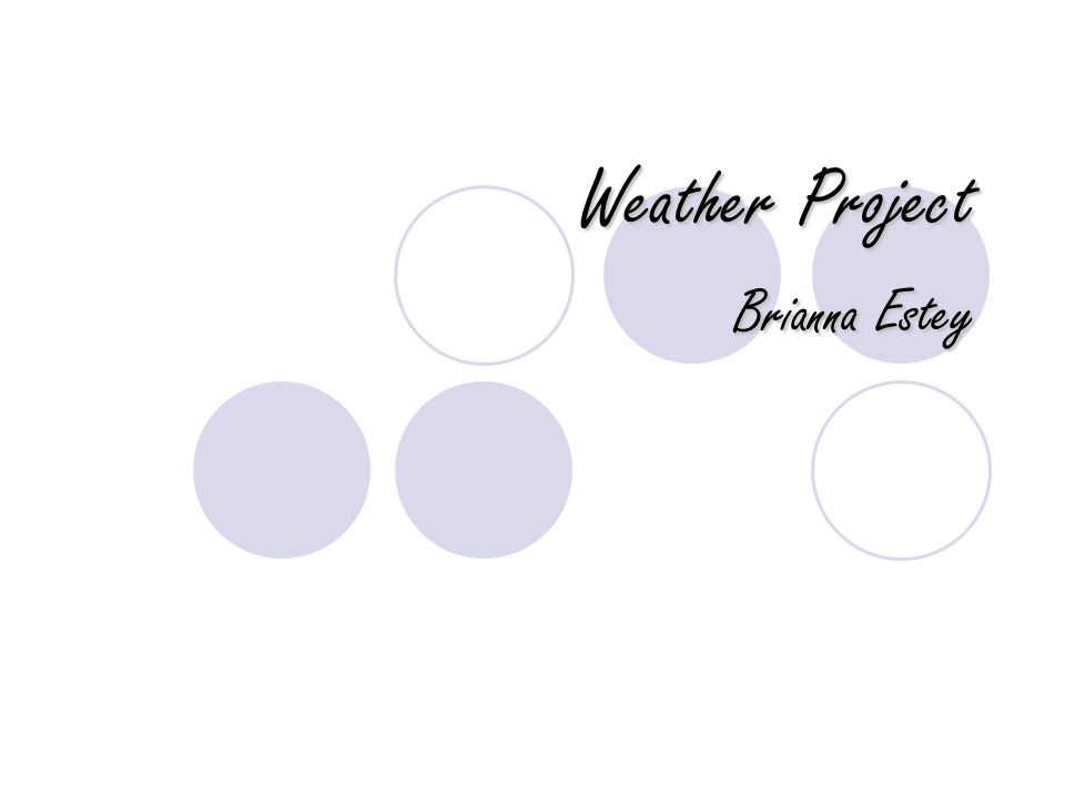 Weather Project Brianna Estey